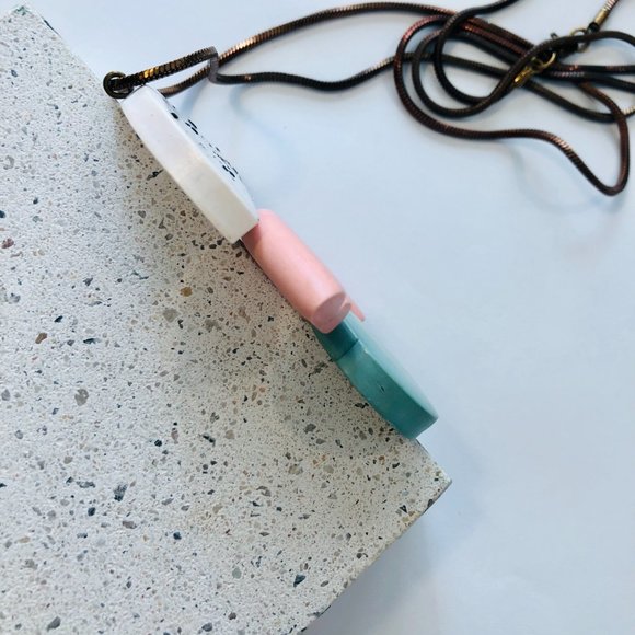 IEBIS Pink & Green Speckle Polymer Clay Necklace - Picture 11 of 11